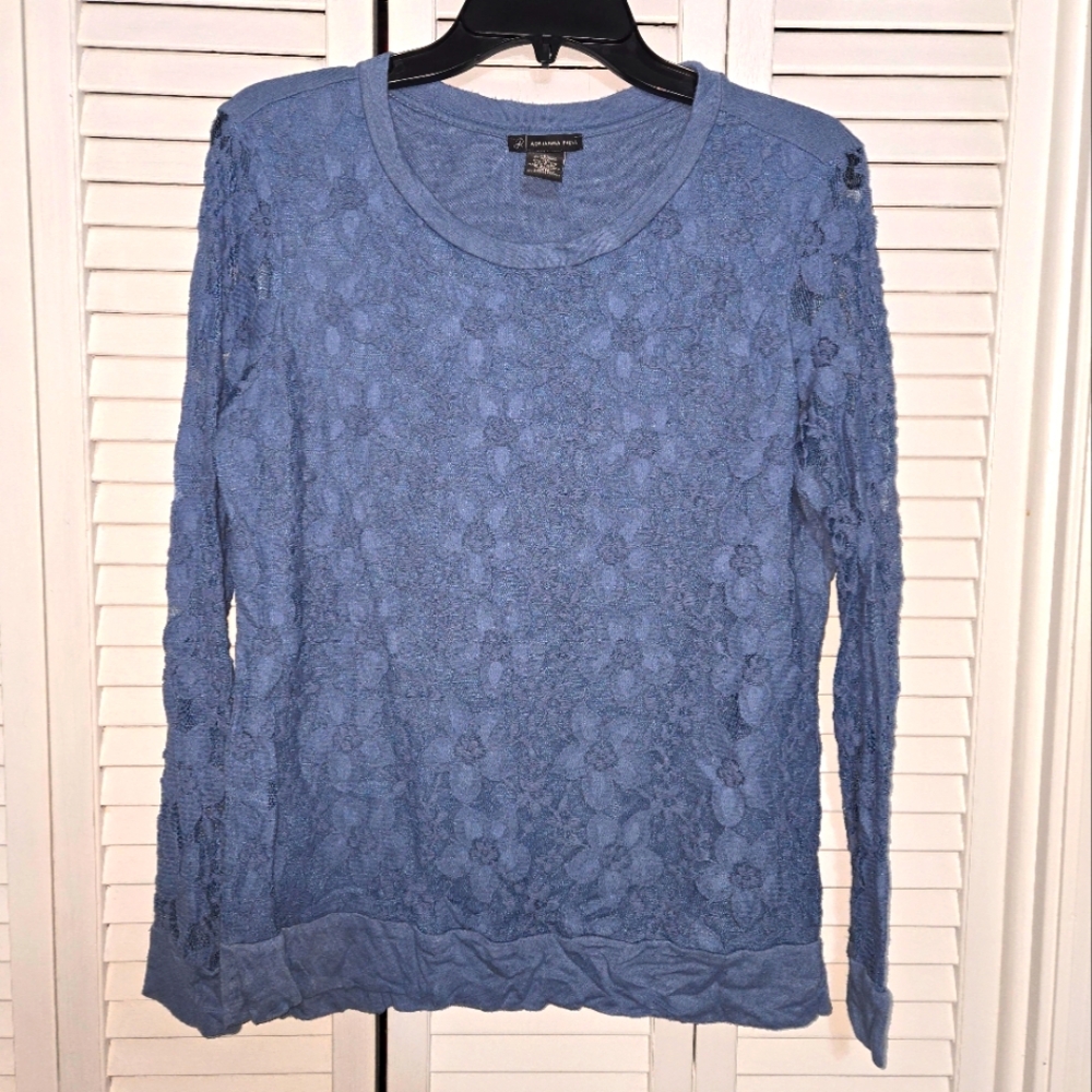 Adrianna Papell Women's M Floral Lace Front Top